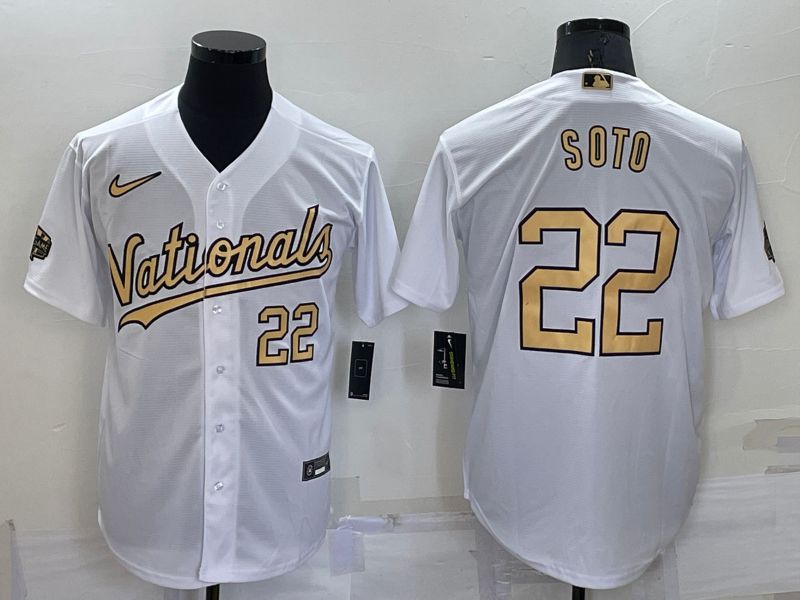 Men Washington Nationals 22 Soto White 2022 All Star Nike MLB Jerseys